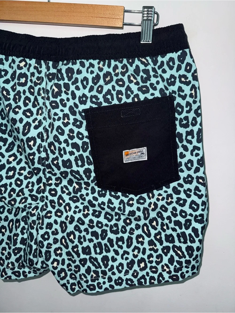American eagle mens swim trunks cheetah leopard print medium